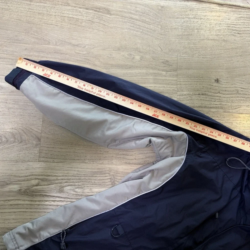FILA Blue‎ Gray Ski Snowboard Reflective Hooded Jacket Coat Men's XXL Vintage